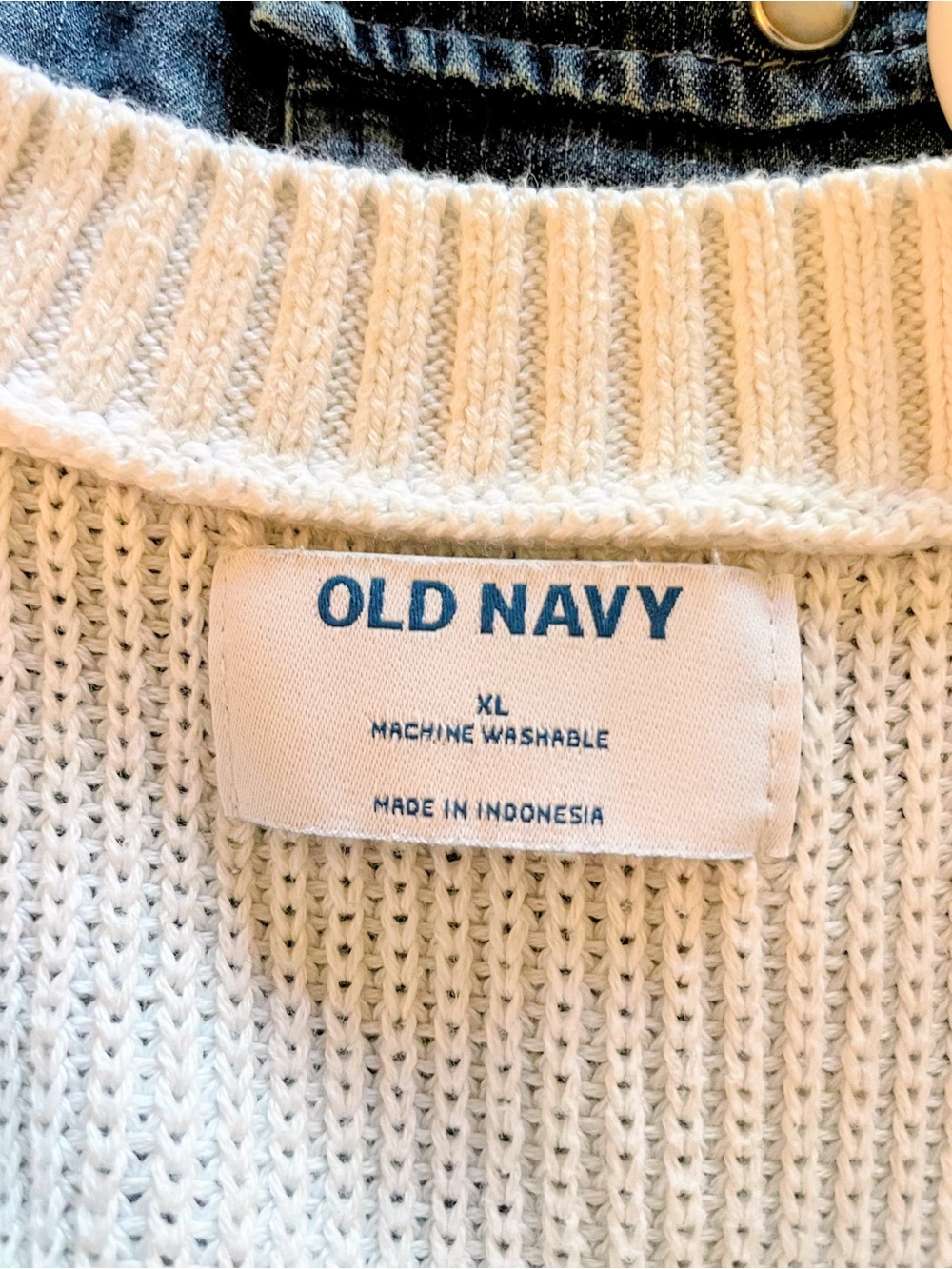 Old Navy Shaker Knit Halter Sweater Tank XL Calla Lily - Picture 7 of 9